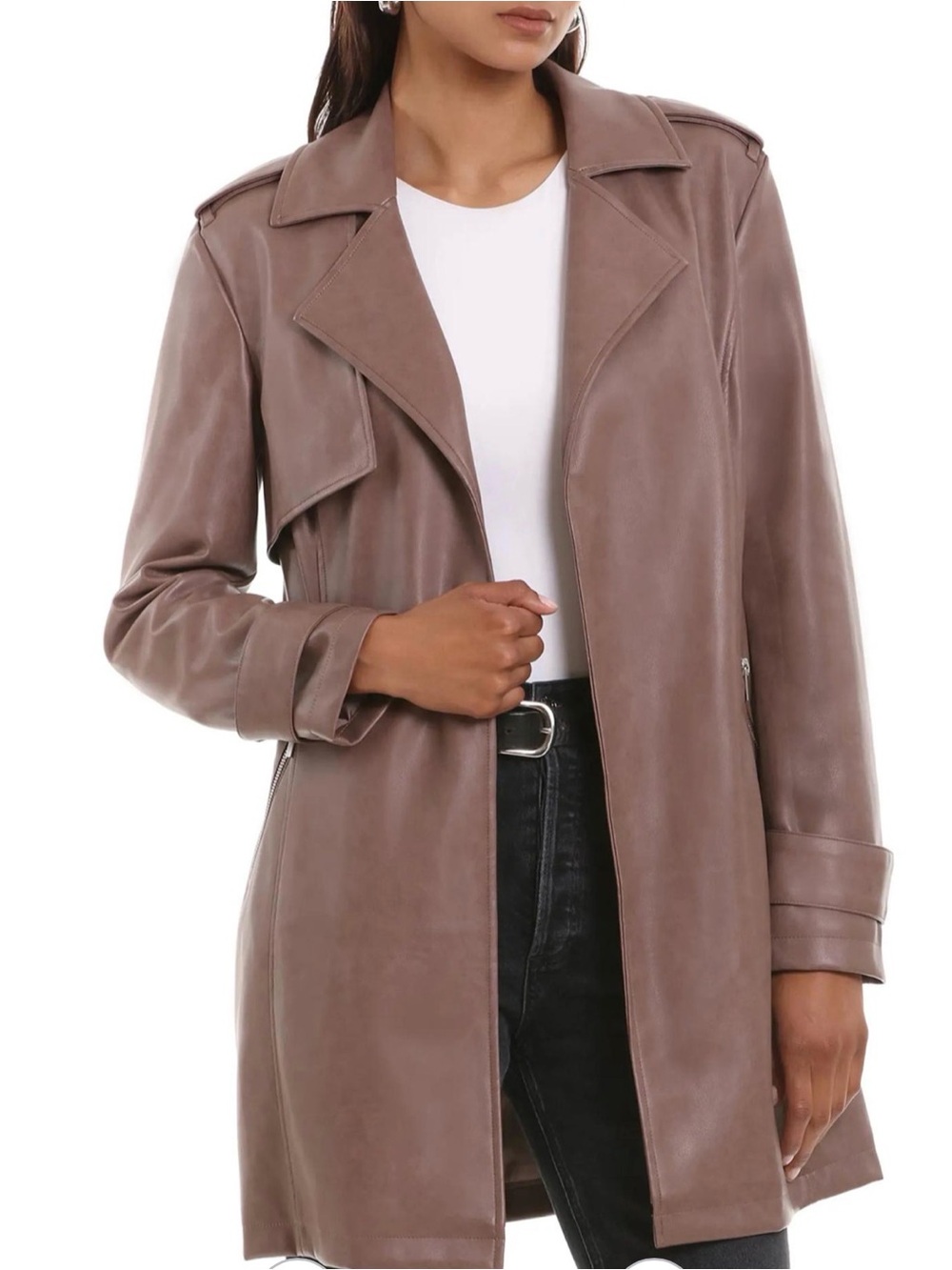 NWT | Bagatelle Faux-Ever Leather Trench Coat